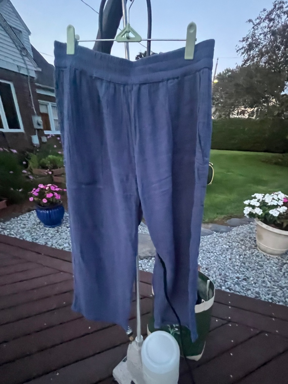 Oddbird Double Gauze Blue Pants, L